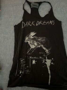 Dark Dreams Black Graphic Racerback Tank with Hare Print Allsaints